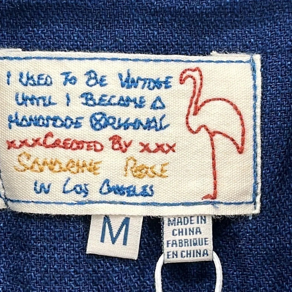 Sandrine Rose Button Front Long Sleeve Mandarin Collar Oversized Shirt - Medium - Picture 7 of 11